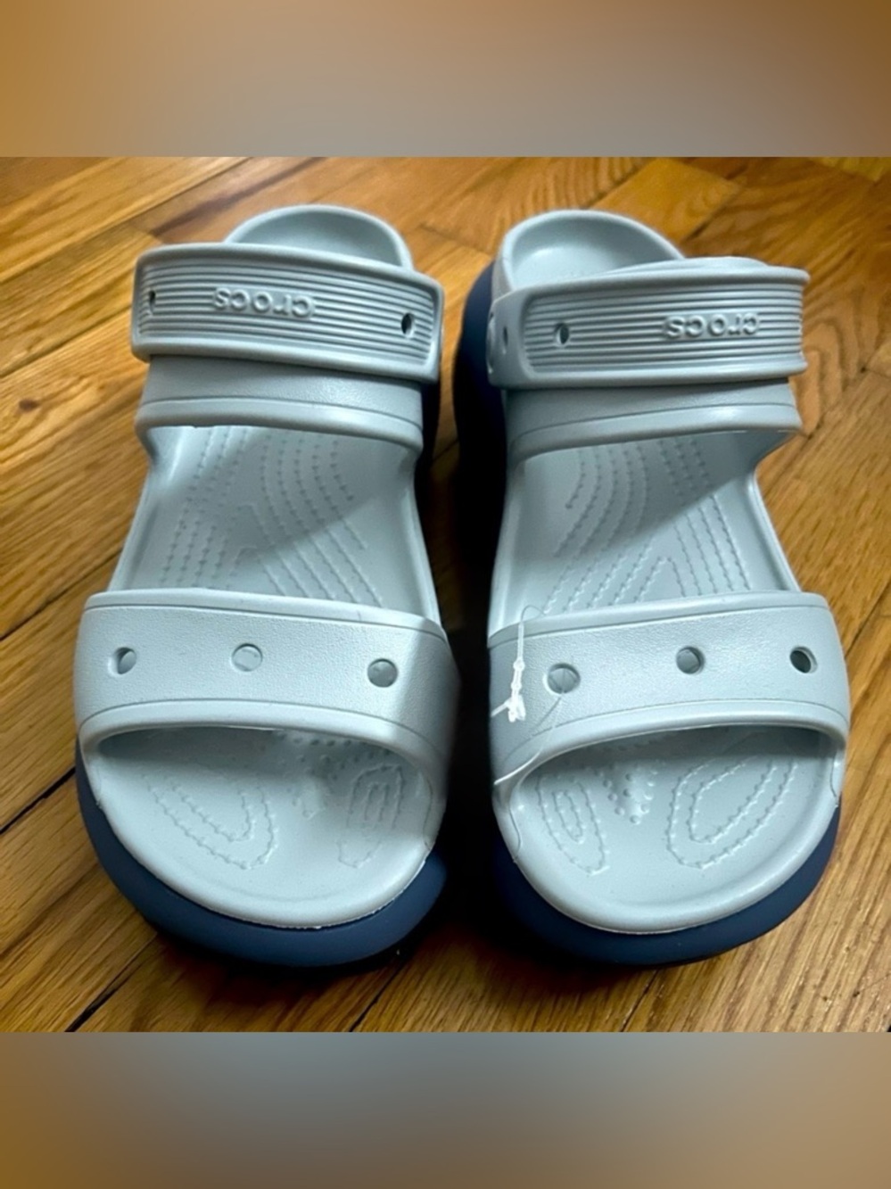 CROCS Gray and Blue Women's Sandals